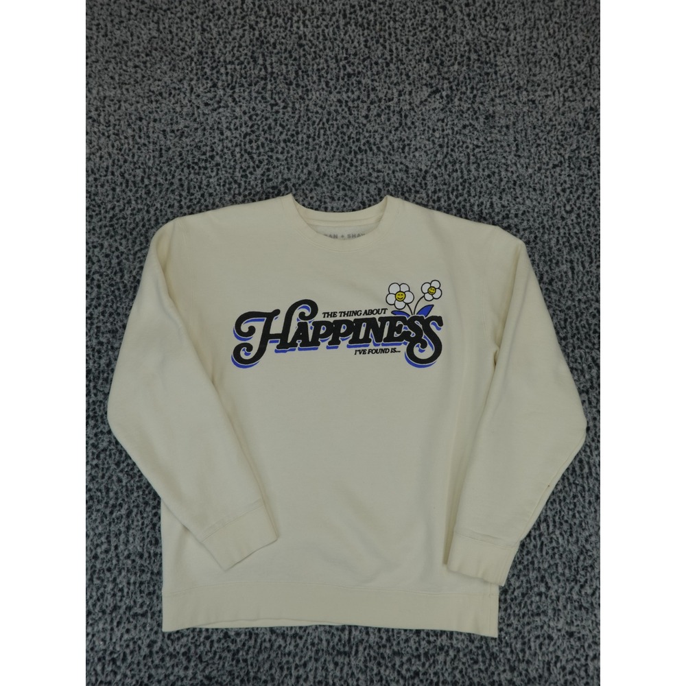 Dan + Shay Happiness Found Is Cream Graphic Sweatshirt Mens Large Tour‎ Merch